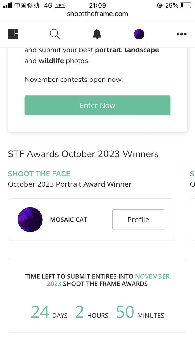 拿到了shoot the frame 十月份肖像组比赛的冠军 🏆
​
​谢谢大壮 https://t.co/dTvGYjiaT5