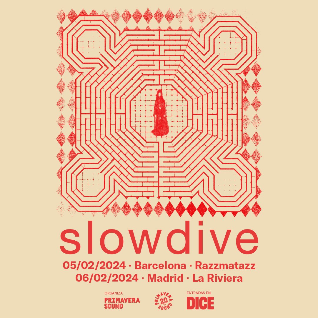 Primavera_Sound's tweet photo. 💫 Slowdive traerán la gira de presentación de ‘everything is alive’ a nuestras salas 💫

El 5 de febrero tocarán en Razzmatazz (Barcelona) y el 6 de febrero estarán en La Riviera (Madrid).

🎟️ Entradas a la venta en DICE a partir del 8 de noviembre a las 10:00: https://t.co/gxr30mOrS7
#primaveratours