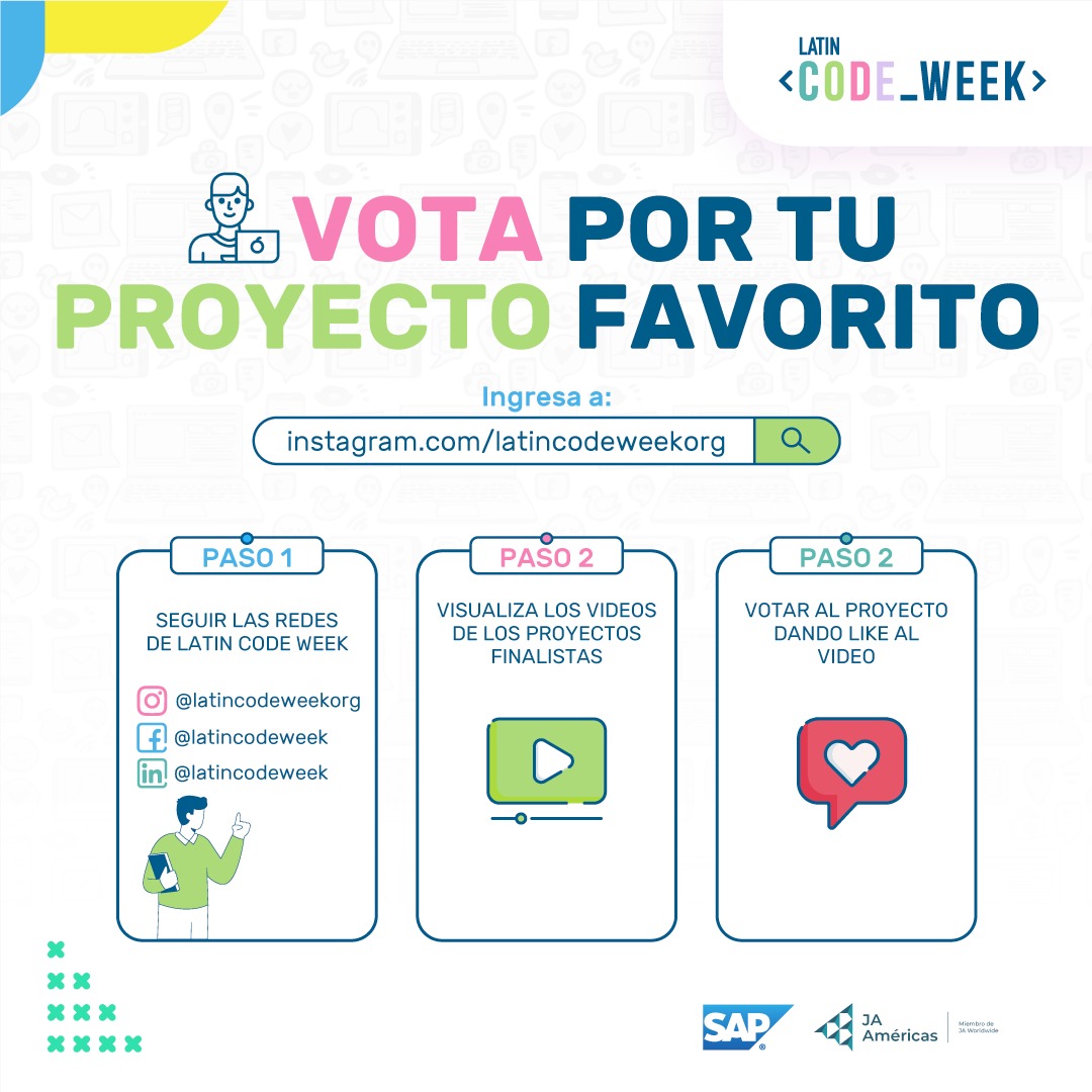 #LatinCodeWeek💪
Esta es la forma correcta para votar por nuestros jóvenes de MAGIM, únete a nosotros en este emocionante viaje hacia la victoria de la GRAN FINAL.

🙋🏽♀️🙋🏽♂️ Vota por MAGIM con un like y compartiendo su proyecto en tus redes sociales.

#MAGIM #JAVenezuela