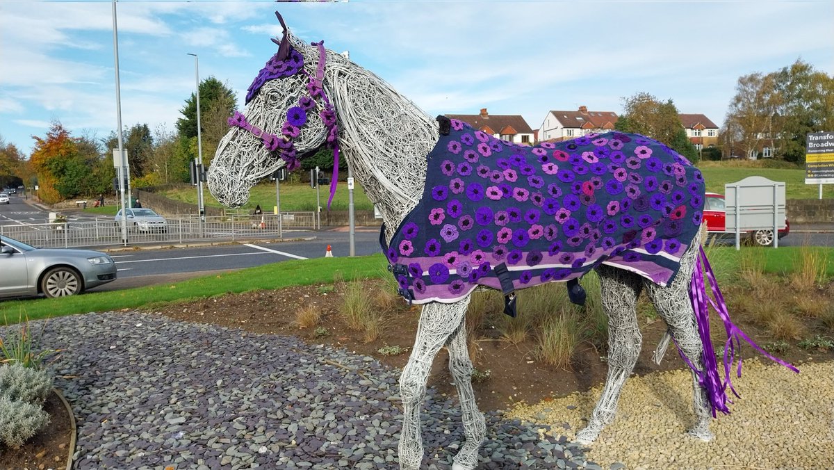 Huge thankyou to Adam and all at Tudor International Freight in Horsforth for their continued support of Murphy's Army Purple Poppy Campaign.  Every year we are allowed to decorate the statue on the roundabout to highlight #theyalsoserved.<a href="/999WAGS/">WAGs Retired Police Dogs</a> <a href="/MerseysideRPD/">Retired Police Dogs Merseyside</a> <a href="/MerPolMounted/">Mer Pol Mounted</a>