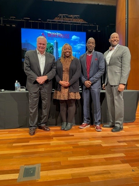 TheAppraisalFdn's tweet photo. Last week, Foundation President Dave Bunton joined Trustee Smedmore Bernard, ASA CEO Johnnie White, and Jessica Brown at Morehouse College for a discussion about the appraisal profession. Thank you to everyone who came out for the event! https://t.co/Vr1IIOyki1
