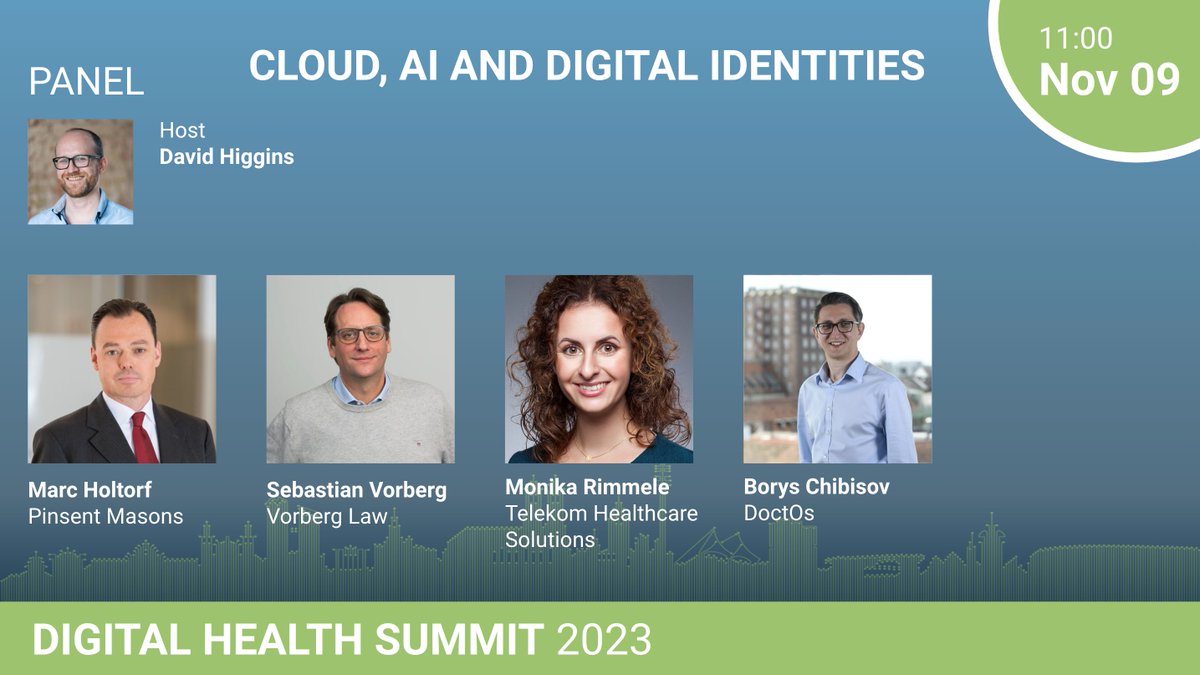 Join our Panel on Cloud, AI and Digital Identities on the 9th of November at 11:00 at the Digital Health Summit 2023 in Munich! 
Register now and get your Tickets on our Website: buff.ly/2GUr57o

#dhsmuc #DHS23