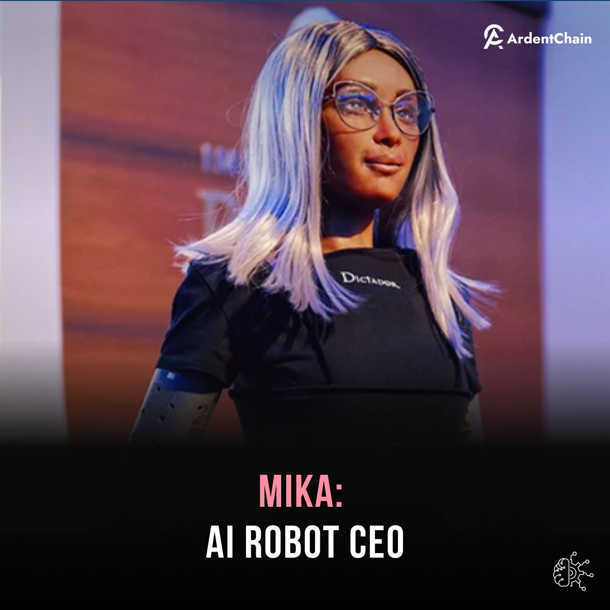 ArdentChain's tweet image. Introducing &quot;Mika,&quot; the first AI robot CEO, reimagining leadership and corporate strategy with human-like AI. 

#RobotCEO #AIInnovation #LeadershipAutomation