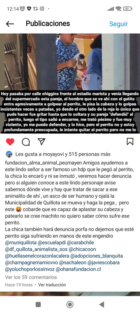 Chilena9772's tweet photo. #Quillota #URGENTE 
Se busca a este infeliz maltratador de perros. Lo van a denunciar por los golpes propinados al perrito.
Calle O'Higgins frente al Estadio Marista. Que la @muniquillota haga respetar el derecho de los animales.
RT @cosmica_gatita @patrmarsh @XimenaAG70 https://t.co/fztaXXh7C0