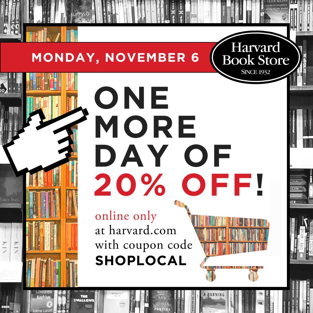 ➡️ One More Day! We're extending our harvard.com 20%-off sale through midnight tonight! It's online only! 🕛 TODAY, Mon, Nov 6 until Midnight PT (for our West Coast shoppers) Just use our coupon code at checkout — SHOPLOCAL. Learn more 🔗 buff.ly/3u31MrY