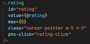 GustavElsner's tweet image. Created rating component, quite similar to Amazons&apos;. #elixirstatus #elixirphoenix #programming