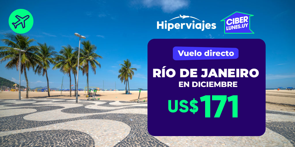 Te merecés una semanita en Río 😎 De playita ⛱ y diversión 🥳

Por eso te dejamos el vuelo a esta cibertarifa para hacértela más fácil😉

acortar.link/MFv2Ko