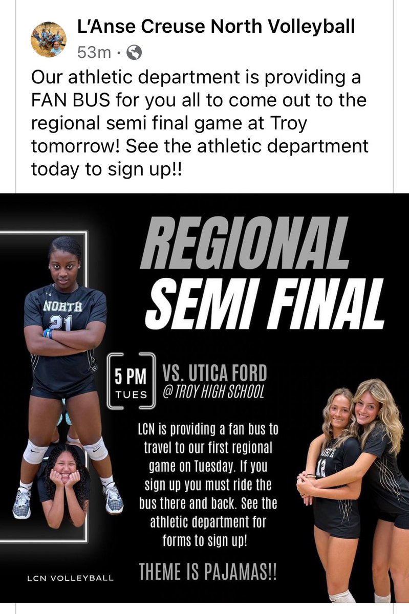 LCNCrusadersBSB's tweet image. ‼️NO CONDITIONING Tomorrow‼️  Get out and support our varsity volleyball team. Sign up at the athletic department and  jump on the bus. #oneprogram 🗡️