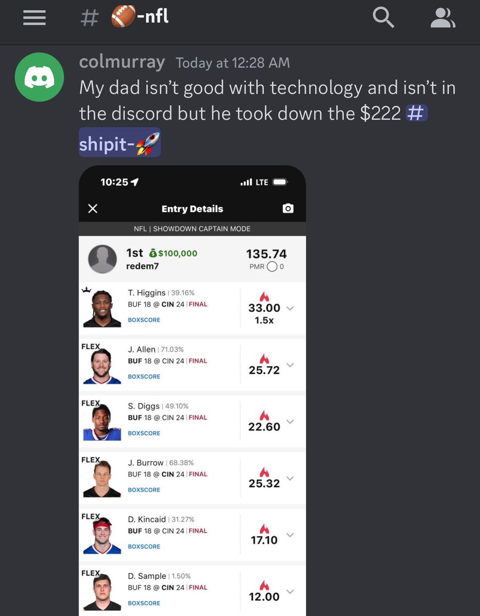 ShipItNation's tweet photo. Week 9 has been SOLID! (so far) 👀

Over $300,000 in community wins yesterday!🚀

https://t.co/WBvaUCXoqr

Congrats to everyone that crushed here &amp; many more in the Discord!

First up, our guy “colmurray” from last night said his Dad took down the $222 for $100,000!💰

#SHIPIT 🚀 https://t.co/9vdKIOH8k6