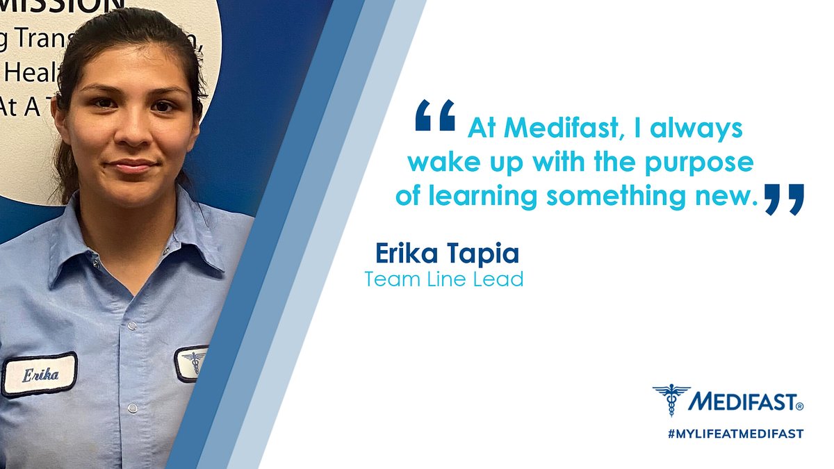 MedifastCareers's tweet image. Meet Erika Tapia, Team Line Lead! She talks about always learning something new at Medifast. Interested in learning more about our open positions? Check out our careers site: bit.ly/49rIqwH #optavia #MyLifeAtMedifast
