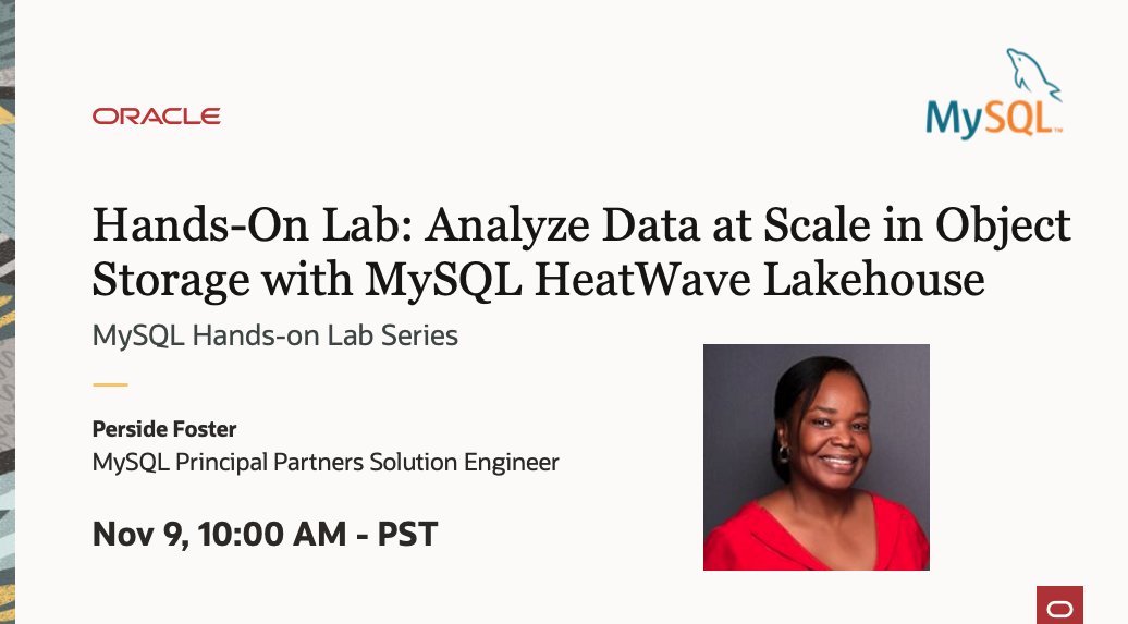 Kurtpimentel's tweet image. Nov 9, 10 AM PT. MySQL HeatWave customers can now query data in the object store. The data remains in the object store and customers can query it with standard SQL syntax. Sign up to unlock the power of #MySQLHeatWave #Lakehouse
social.ora.cl/6015uqHDx