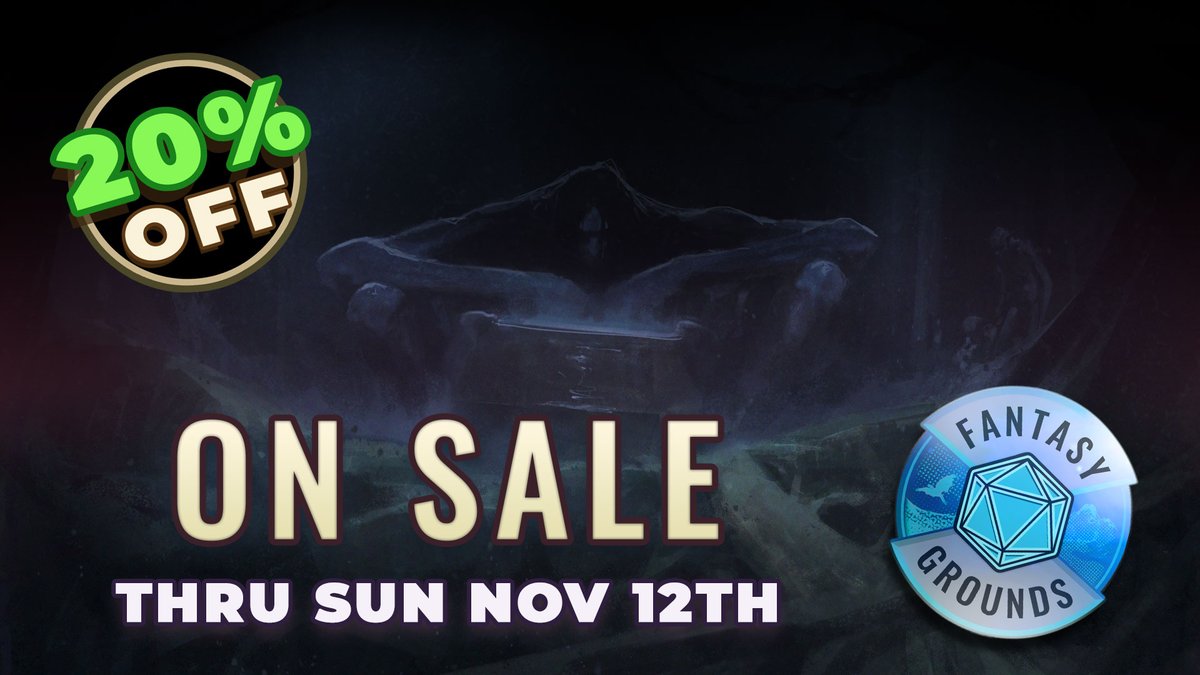 FantasyGrounds2's tweet photo. 🎲On Sale This Week
November 6-12, 2023
in the
Fantasy Grounds Store
https://t.co/ZtJaNrbbFR
#rpg #vtt #pathfinder #vaesen #flashgordon #5ecompatible #mappack #levelup #paizo #SavageWorlds https://t.co/3VwH9rYGcK