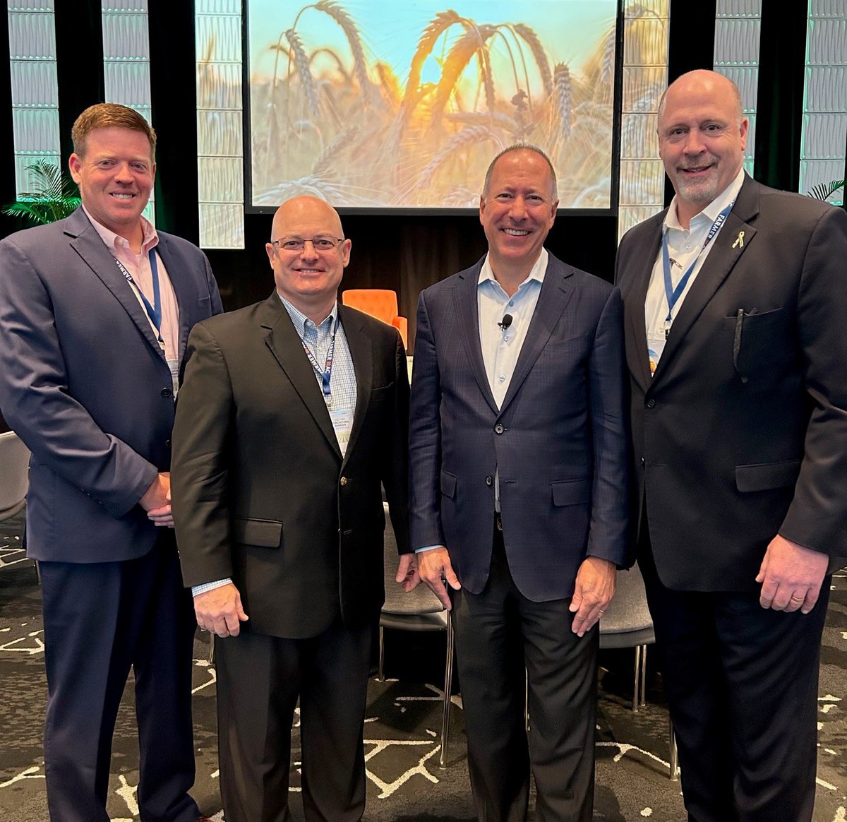 SDBankers's tweet image. It’s a great start to the @ABABankers Ag Conference in OKC this week! Pictured L-R are Adrian Beverage, @OklahomaBankers; Doug Wareham, @KansasBankers; ABA President, Rob Nichols; and Karl Adam.