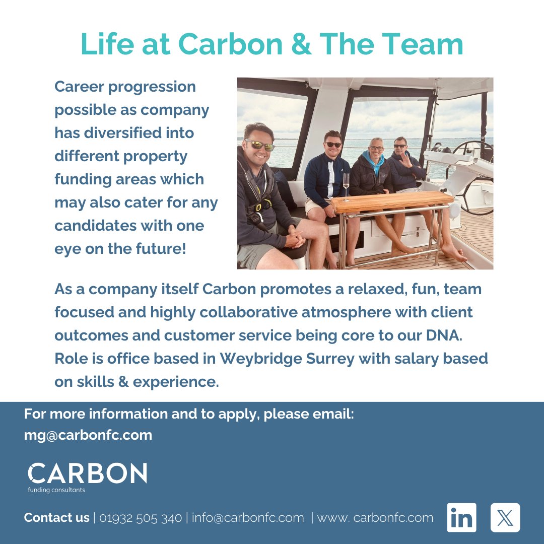 🚨 New job role! 🚨

Want to join the Carbon FC team? Or know someone who would? 

We're looking for a Mortgage Case Manager to join the team in Weybridge. To apply, please email: mg@carbonfc.com