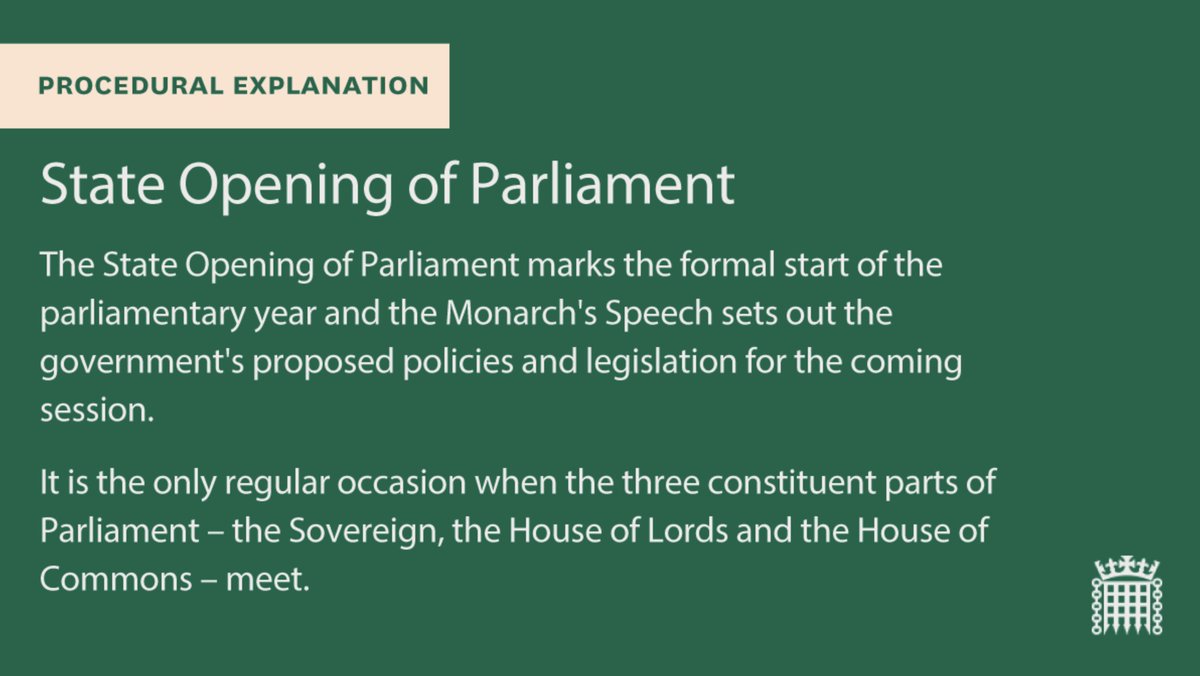 HouseofCommons's tweet photo. Tomorrow the State Opening of Parliament will take place in the House of Lords Chamber, marking the formal start to Parliament's next session. https://t.co/rkpzxFxRRa