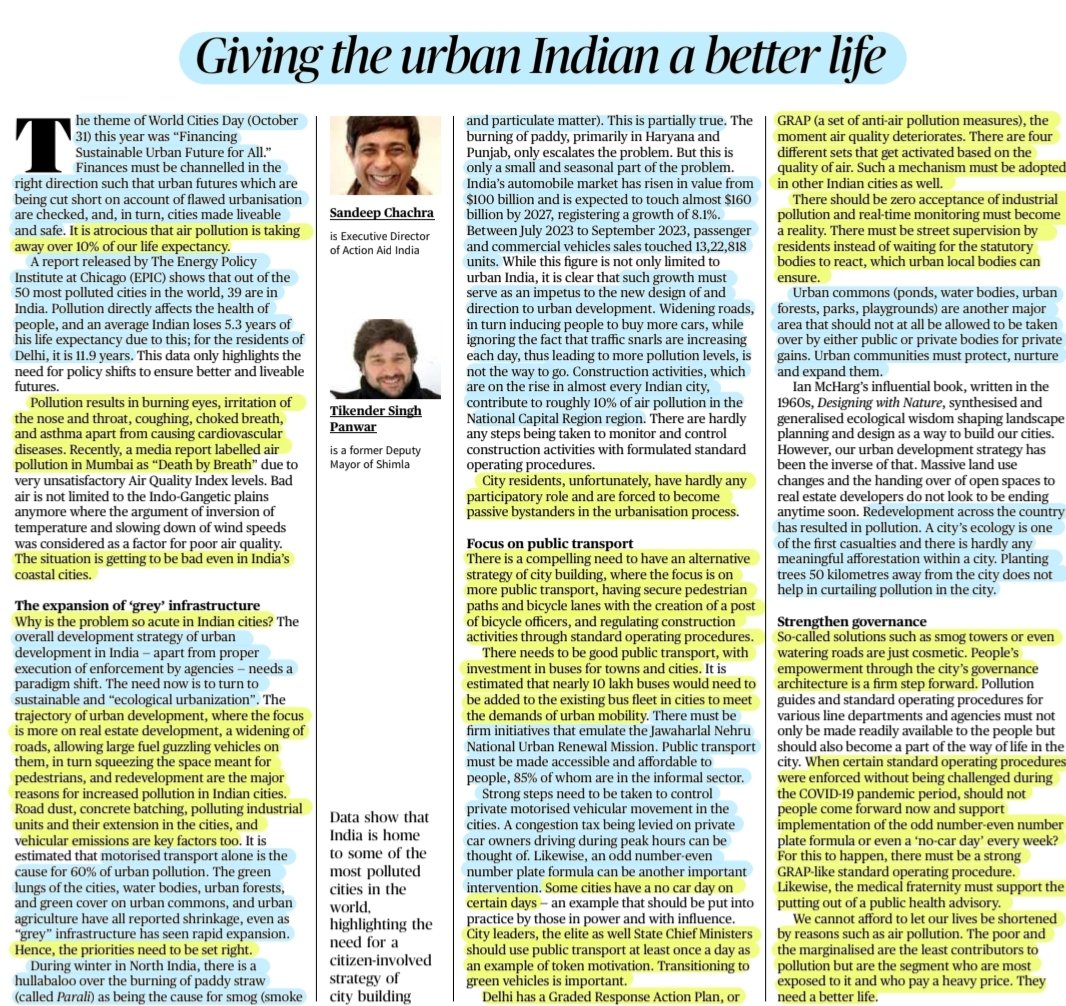 'Giving the Urban Indian a better Life'
: Very well put by Sh Sandeep Chachra & Sh Tikender Singh Panwar
@sndeep @tikender

Details:Reasons fr #pollution,#Urbanisation, its impact,solutions &
More info..

#DelhiPollution
#AirQualityIndex
#Mumbai 
#healthcare 

#UPSC 

Source: TH