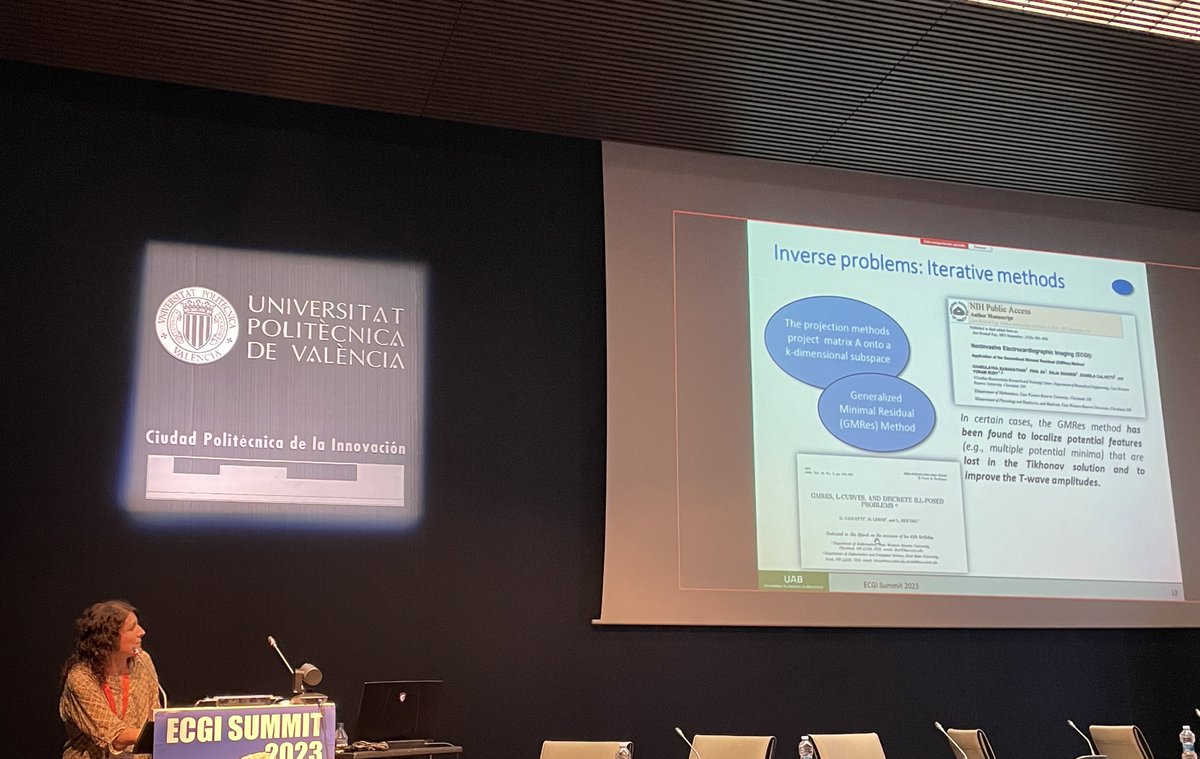 ecgisummit's tweet image. Dr. Judit Chamorro @jujuchser presents insights on &quot;Innovative regularization techniques for solving the inverse problem in electrocardiology&quot; at #ECGISummit2023.