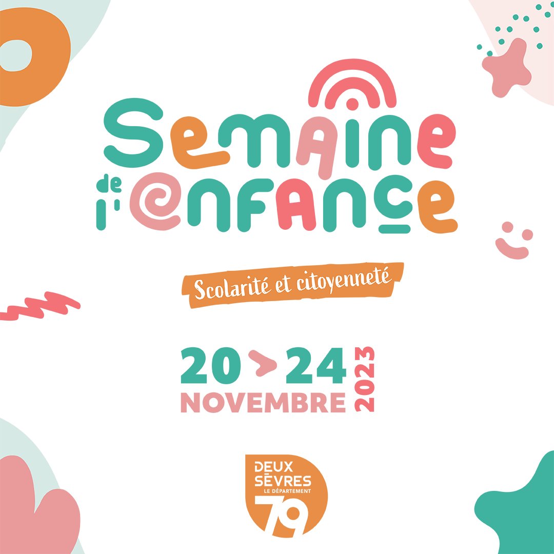 [Prochainement]
Semaine de l'#Enfance - du 20 au 24 novembre
Ateliers, conférences, formations, débats, témoignages, préventions : découvrez le programme des événements organisés par le Département et ses partenaires partout en #DeuxSevres
ℹ️ deux-sevres.fr/toutes-les-act…
