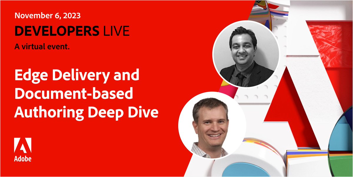 🚀 In 1 hour: Dive into "Edge Delivery and Document-based Authoring Deep Dive" at #AdobeDevelopers Live. Join Amol Anand &amp; Darin Kuntze to learn the latest in Edge Delivery Services and Document-based authoring: developerevents.adobe.com/events/details… #AEM #AdobeCommerce