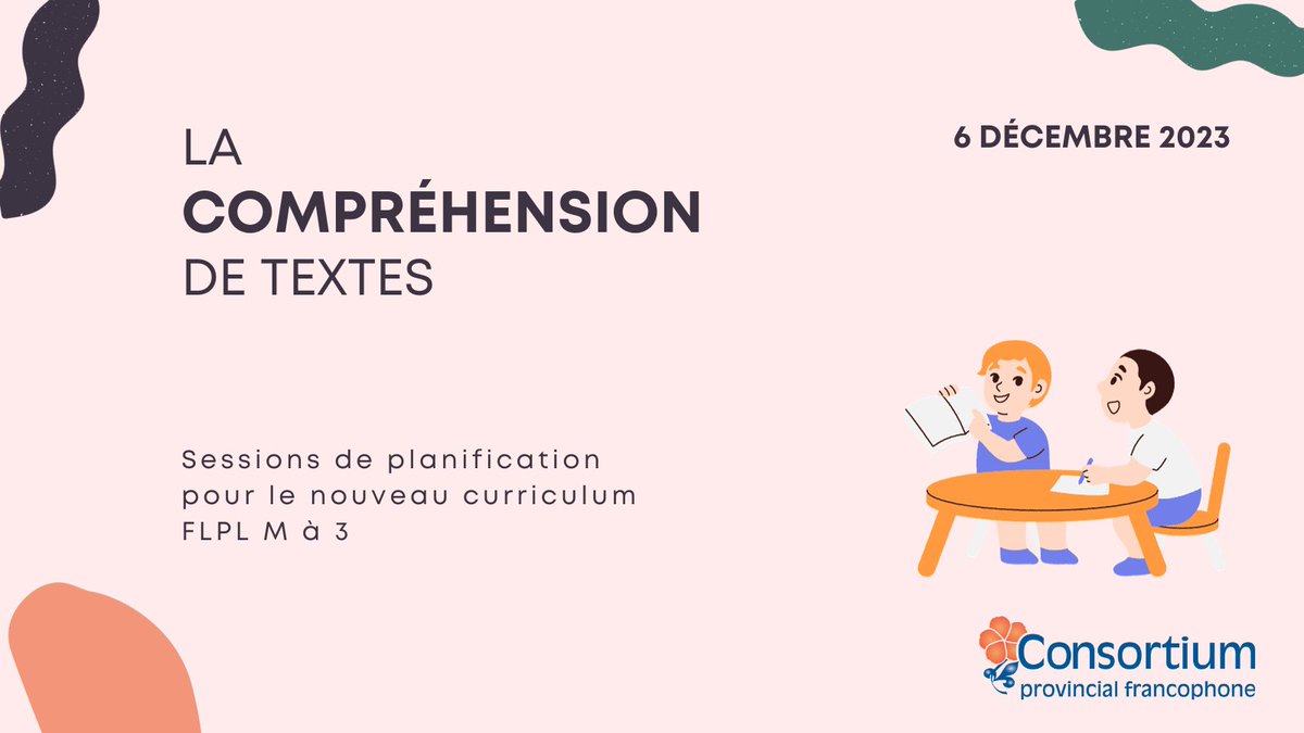 CPFPP's tweet photo. Rejoignez notre série de 3 sessions animées par Elyse Morin pour explorer le nouveau curriculum FLPL de Maternelle à 3e année. Plongez dans la communication orale, compréhension de textes, et production de textes 
➡️ https://t.co/wXCRQNJIMy
 #CurriculumFLPL #Langue #Enseignants https://t.co/etISWBpTRo