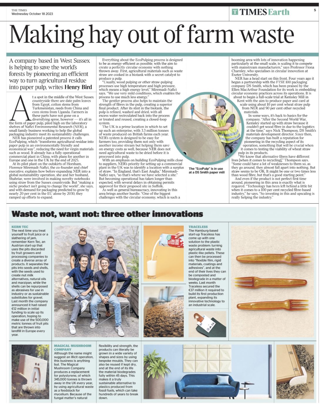 Henry Bird on X: &ldquo;Straw, mushrooms, farm waste: what do they have 