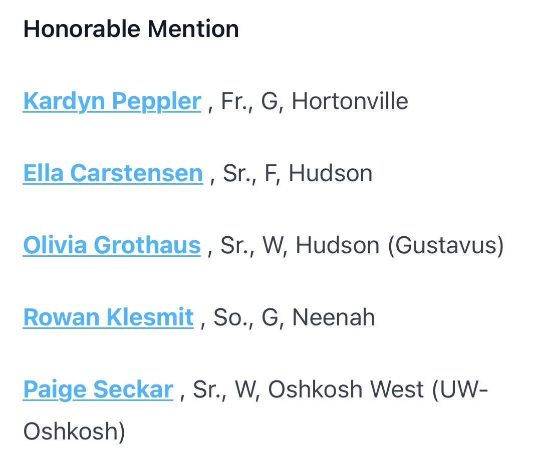 Honored to be named preseason All-State Honorable Mention with my teammate <a href="/GrothausOlivia/">Olivia Grothaus</a>!!
<a href="/PrepGirlsHoops/">Prep Girls Hoops 🏀</a> 
<a href="/PGHWisconsin/">𝐏𝐫𝐞𝐩 𝐆𝐢𝐫𝐥𝐬 𝐇𝐨𝐨𝐩𝐬 𝐖𝐢𝐬𝐜𝐨𝐧𝐬𝐢𝐧</a> 
<a href="/BradyJ_Peterson/">Brady Peterson🇵🇷</a>