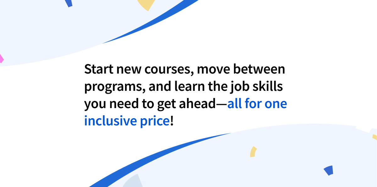 coursera's tweet photo. For a limited time, we’re offering the first month of Coursera Plus for just $1. For $1, you can access 6,000+ courses, Professional Certificates, and Specializations from industry leaders and universities like @Google, @Microsoft, and @Yale. https://t.co/V62Lv80zDY https://t.co/ywEnFVb0YD