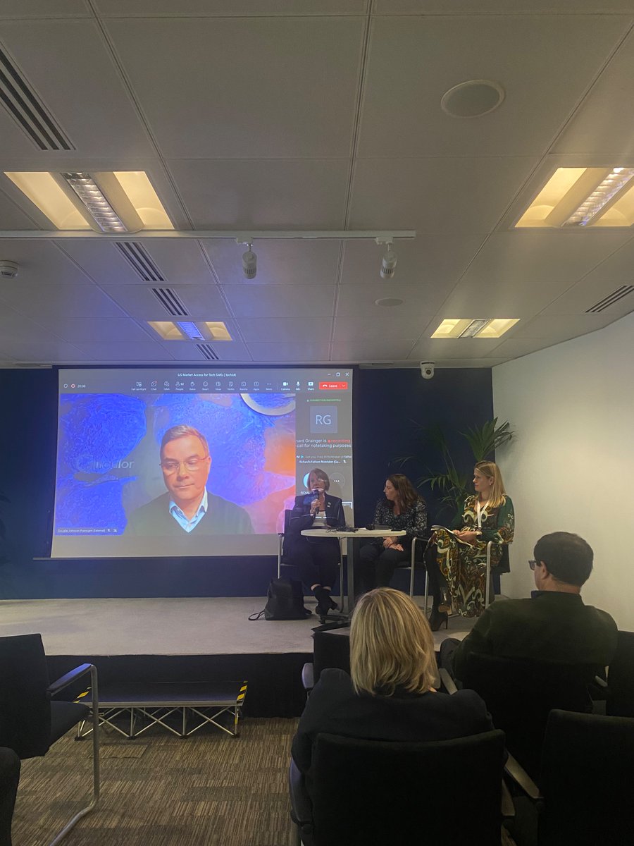 🇺🇸🌟 We’re kicking off our panel on US Market Access for tech SMEs, chaired by techUK’s @SabinaCiofu with @Frances01460640 of @biztradegovuk, @alisonberryman of Biztech Lawyers and @dougj_p of @Circulor1!