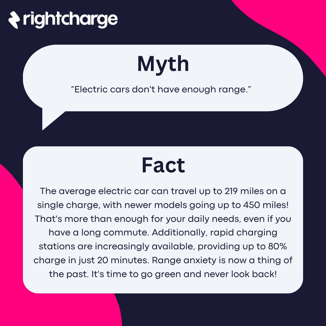 At Rightcharge, we're dedicated to making electric vehicles accessible to all and contributing to a greener world. Join us as we debunk widespread myths about electric cars! 🚗🔋

#mythbusting #sustainability #electricvehicles #electricvehiclecharging
