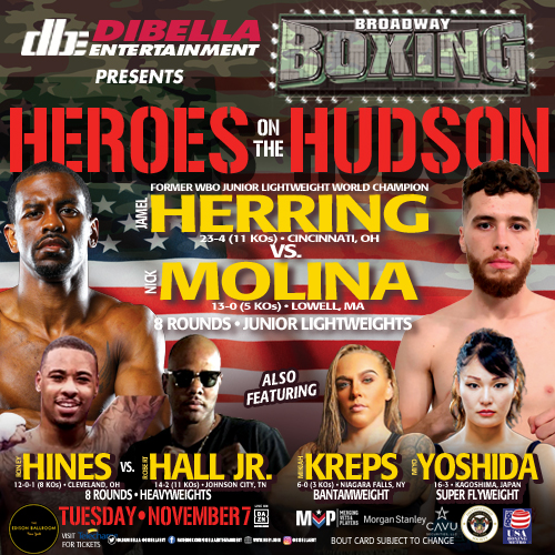 Broadway Boxing returns this week 11/7 with Heroes On The Hudson, a charity boxing event in #NYC. Help us support our #veteran and active service member community by checking out this great event. #HeroesOnHudson #BroadwayBoxing Tickets and Info: hubs.li/Q027TPkC0