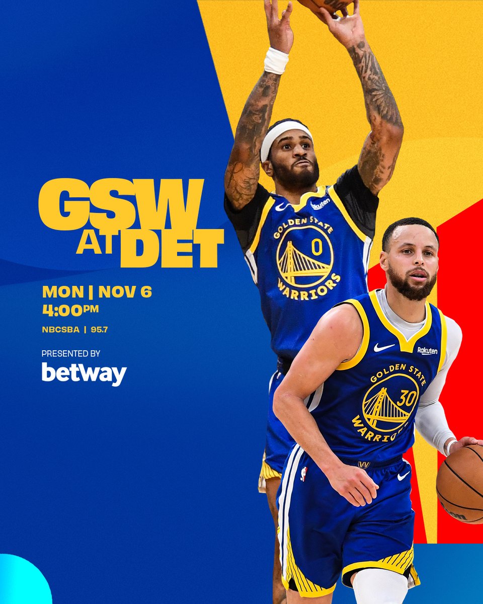 warriors's tweet image. Back-to-back on the road

🏀 GSW at DET
🕒 4pm PT
📺 @NBCSAuthentic
📺 @957thegame
📲 warriors.com/app

@betwayusa || #DubNation