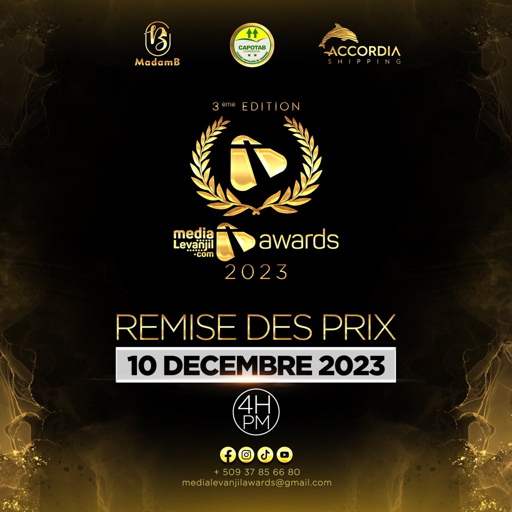 MediaLevanjil's tweet image. 10 DECEMBRE 2023 
Yon dat ou dwe make nan ajandaw pouw pa rate Bel aktivite sa 💥💥💥

#MLA23 #MediaLevanjilAwards23