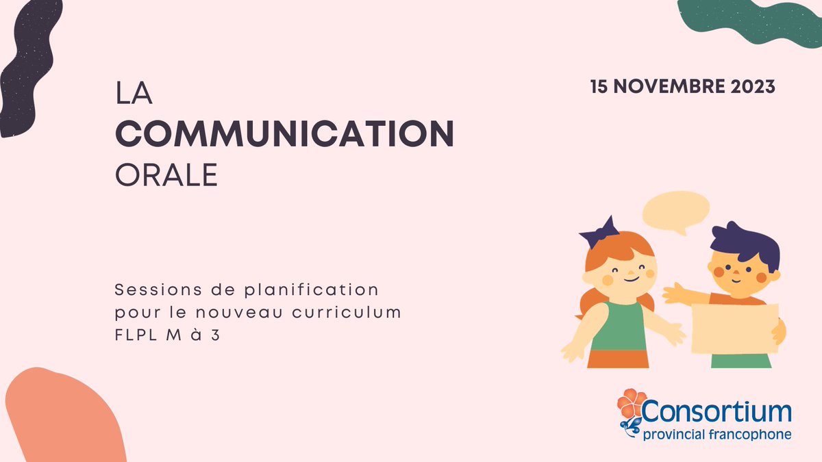 CPFPP's tweet photo. Rejoignez notre série de 3 sessions animées par Elyse Morin pour explorer le nouveau curriculum FLPL de Maternelle à 3e année. Plongez dans la communication orale, compréhension de textes, et production de textes
➡️ https://t.co/wXCRQNJIMy
#CurriculumFLPL #Langue #Enseignants https://t.co/3LgSlabLgM