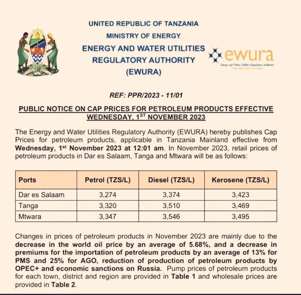 gabrieloguda's tweet photo. DEVELOPING NEWS: As the Gov't of the Republic of Kenya plans to increase fuel prices due to what they call increase in world oil prices, right under their noses in Tanzania, oil prices are being reduced due to decrease in world oil prices. We thank God for Kaunda Uongoman. https://t.co/oA8ObO0WeL