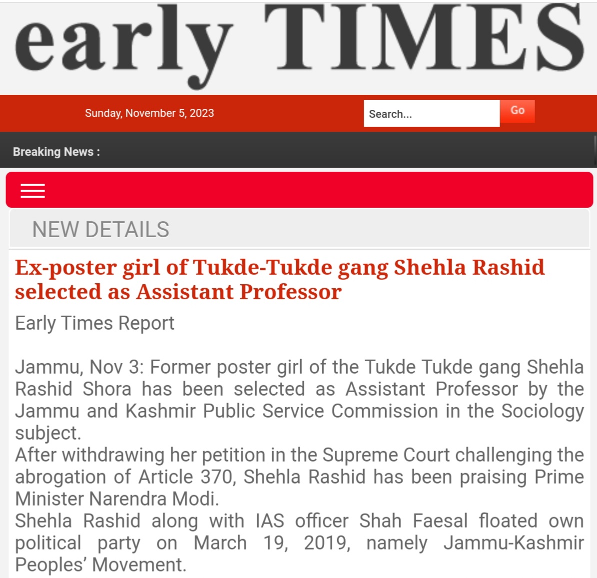 JAVED0909's tweet photo. Shame on all those who used to paint BJP as communal. Listen in to believe this.

He is arrested for demanding justice &amp; probity into repeated recruitment scams in J&amp;K while scamsters roam scot free.

She is declared meritorious &amp; appointed for cheer-leading the Tukde Tukde gang. https://t.co/96kD4moq0d