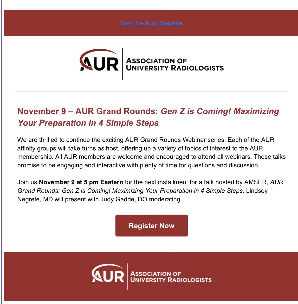 Stay tune to this week’s AUR Grand Rounds by our amazing faculty Dr. Lindsey Negrete! @LindseymarieMD @StanfordRad