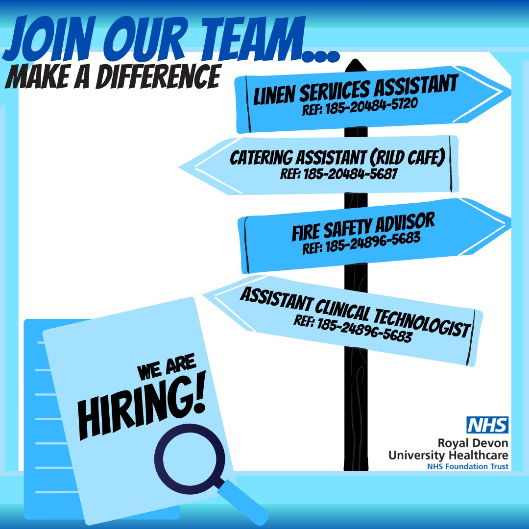 ATTENTION 📣 We have new vacancies!!!! Does any grab your interest? Click the link below! ⬇️⬇️ royaldevon.nhs.uk/careers/