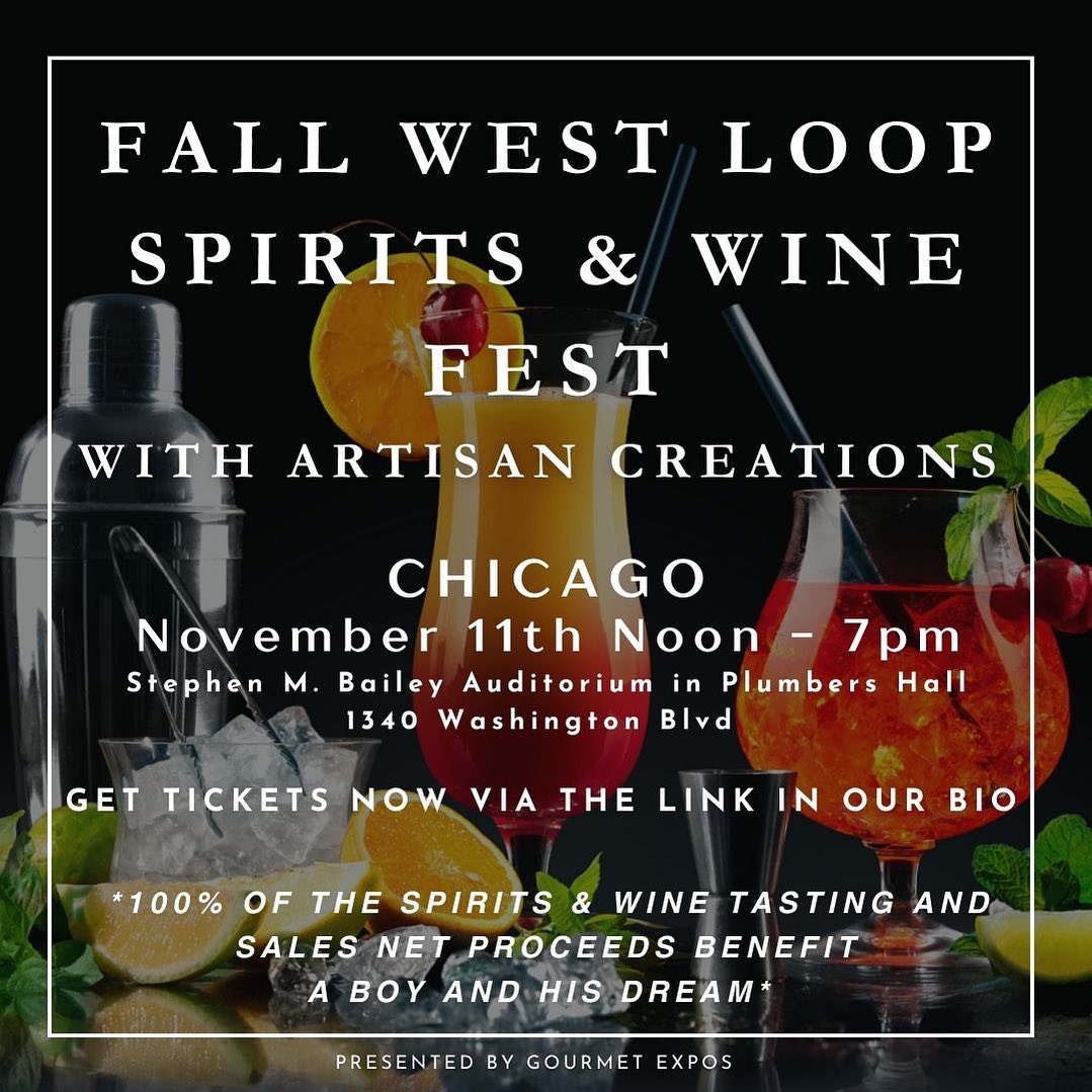 Hey Chicago! 📣 Come have a drink with us at Fall West Loop Spirits & Wine Fest in Plumber Hall on November 11th.

✨Taste ✨ Learn ✨ Love ✨ Buy ✨ Visit their account to buy tickets in advance.

chocolatewinespirits.weebly.com
#cocktaillovers #chicago #fall #cocktails #cheers