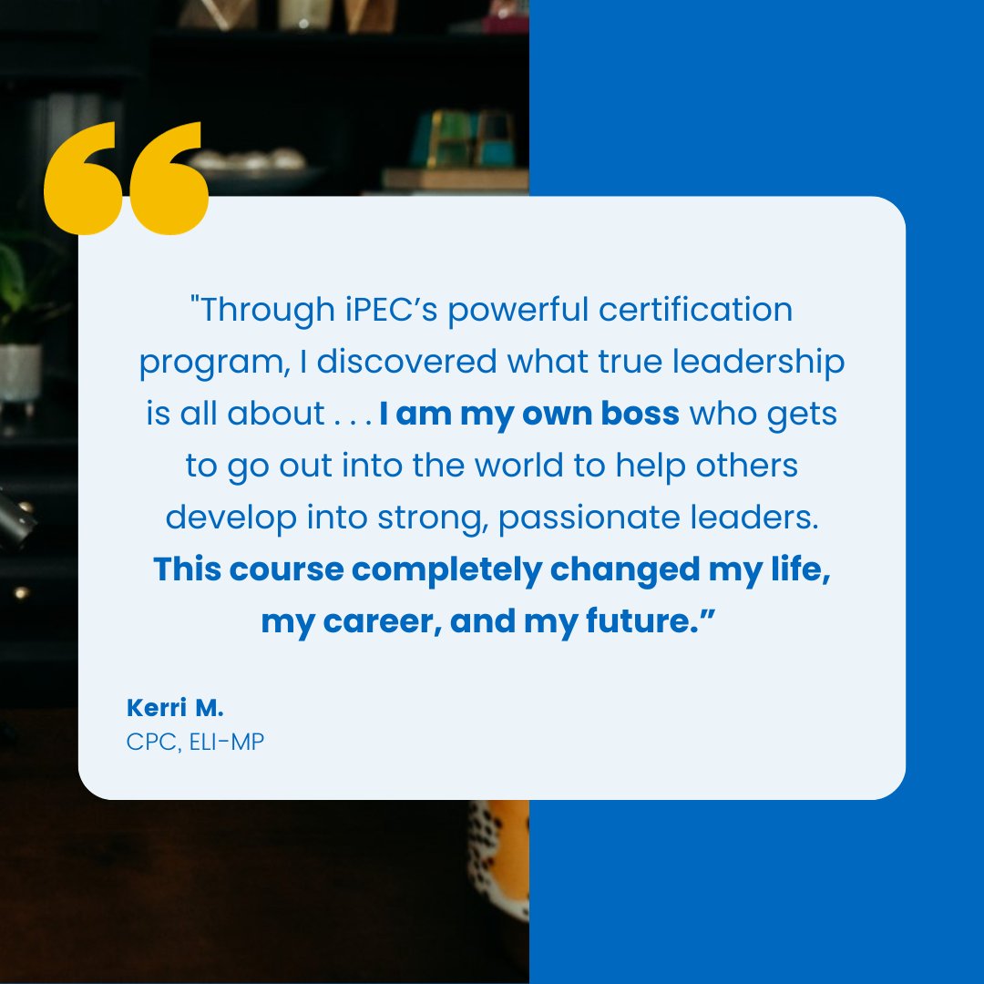 “This course completely changed my life, my career, and my future.” ⭐ Thanks for sharing your story, Kerri!

Comment below: how has iPEC changed your life?