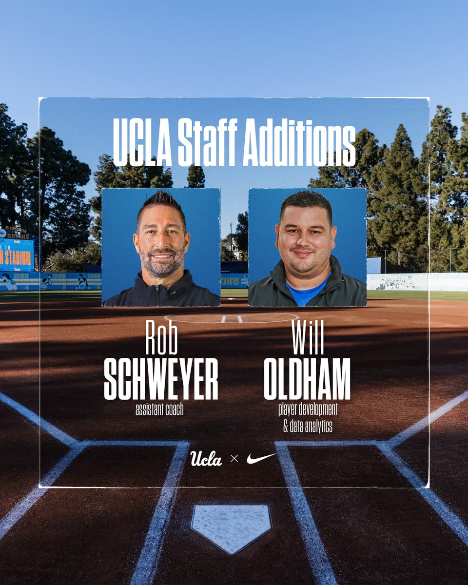 Head coach Kelly Inouye-Perez has announced the addition of two staff positions.

Assistant Coach ➡️ Rob Schweyer
Volunteer Director of Player Development &amp; Data Analytics ➡️ Will Oldham

ℹ️: ucla.in/3FMPqqt 

#GoBruins