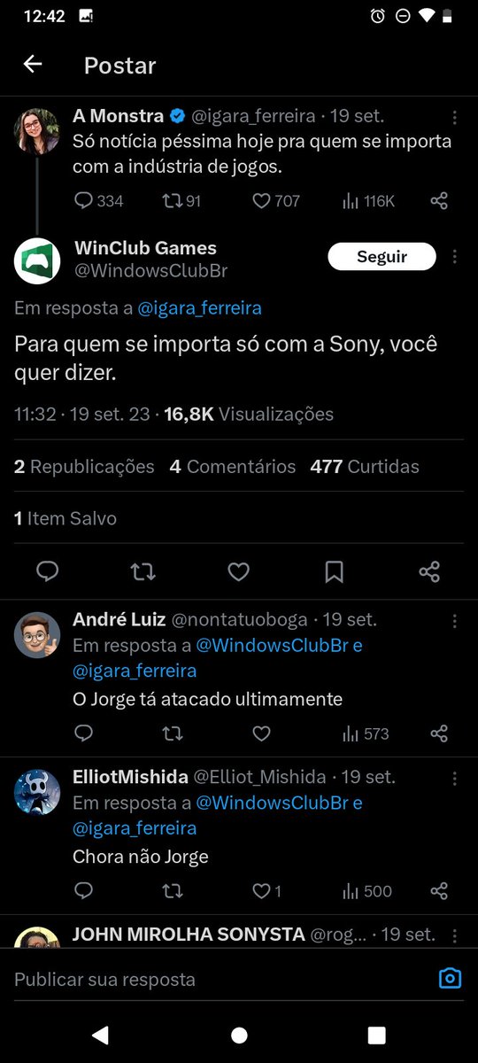 Joab90857410's tweet photo. Esse e o nível do "jornalista do Xbox" responder um twitter de alguém que nem citou o xbosta se doendo e quase chorando por causa da Sony.... Hahahahahahahahhaah #jornalismogamer #babycry #caishit https://t.co/VT7NrbCLnu