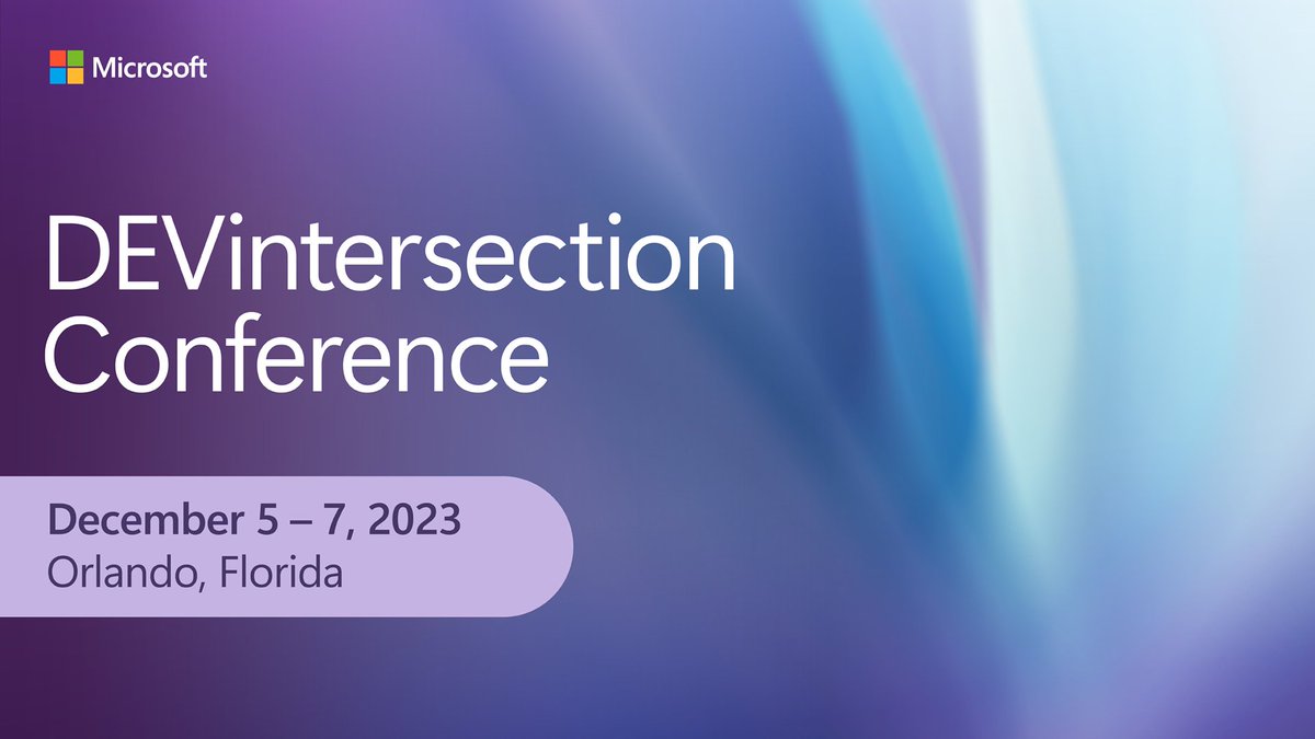 msdev's tweet image. DEVintersection is where skill building, networking, and the latest technology meet. Bring home best practices, find your people, and share your ideas: msft.it/60129fwsy #DEVintersection23