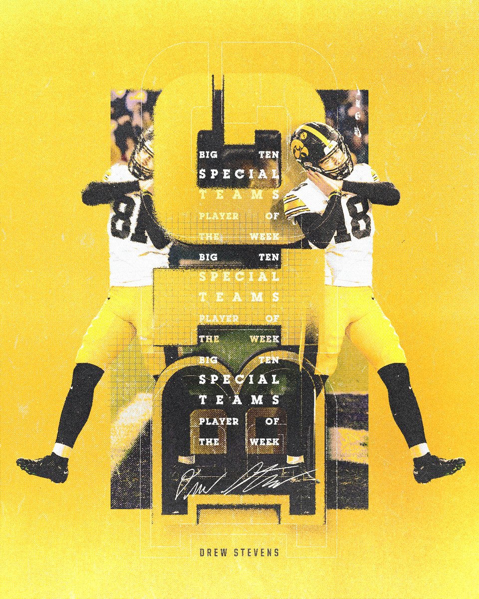 B1G Special Teams Player of the Week ‼️

<a href="/DrewTS7/">Drew Stevens</a> x #Hawkeyes