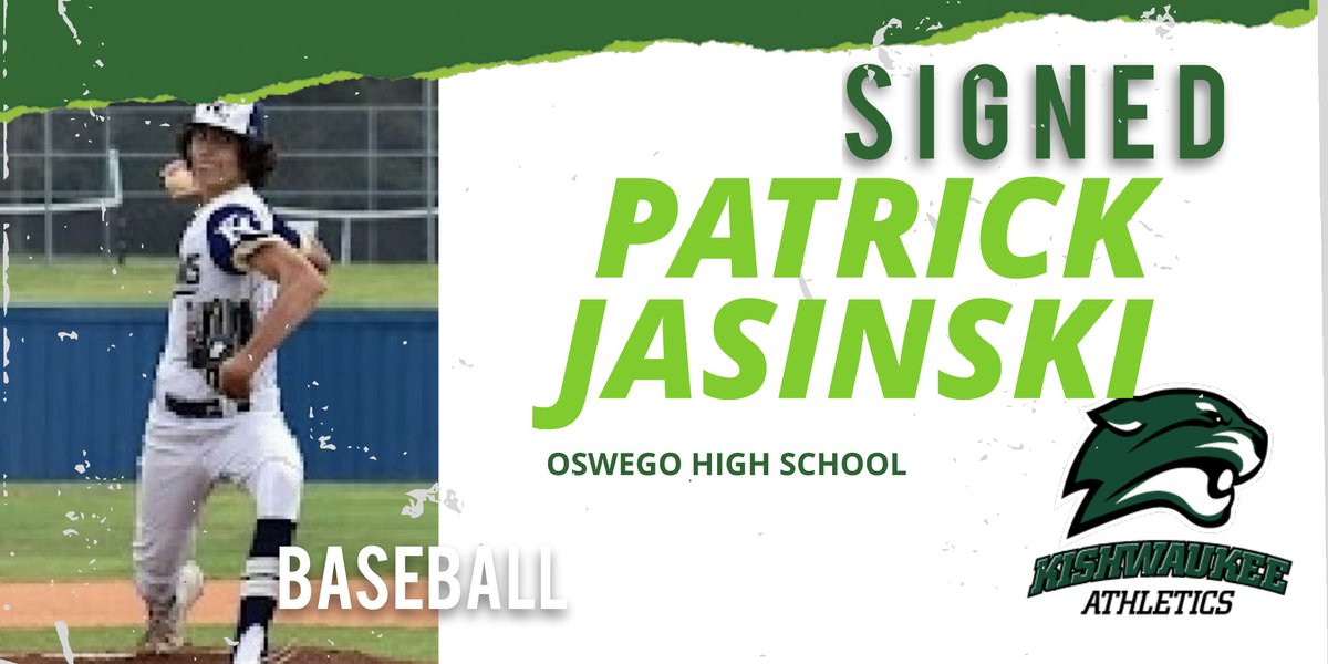 Signing alert 🚨 - Excited to announce our latest recruit signing... welcome to the baseball program and Kougars Athletics Family !! - Patrick Jasinski @jasinskipj1, Oswego HS !! #KishFam ⚾️