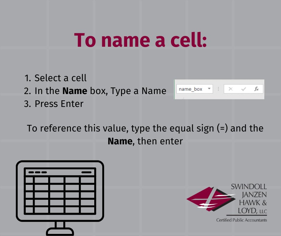 SJHL_KS's tweet image. Make an Excel cell or range easier to reference in your formulas by naming it.

#tipsandtrickstuesday #dataanalytics