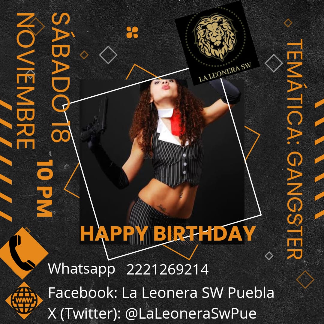 Sábado 18 de Noviembre bre 10 pm
El evento más esperado del ambiente Swinger...
la festajacion de cumpleaños! <a href="/LaLeoneraSwPue/">La Leonera SW</a>
Temática : Sexy Gangsters 
😈🧟‍♂️🧟‍♀️👻💀
La Leonera más que un lugar, es una aventura que tienes que vivir!!!
<a href="/LaLeoneraSwPue/">La Leonera SW</a>
#ClubSwPuebla #LugaresSw