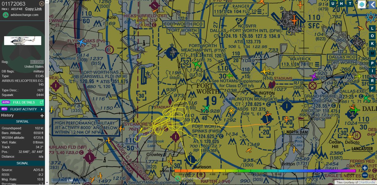 MarvinDMartian_'s tweet image. The US Military is doing some sort of surveillance over #FortWorth up inside the Class-B airspace for #KDFW with a UH-72A Lakota #AVgeek