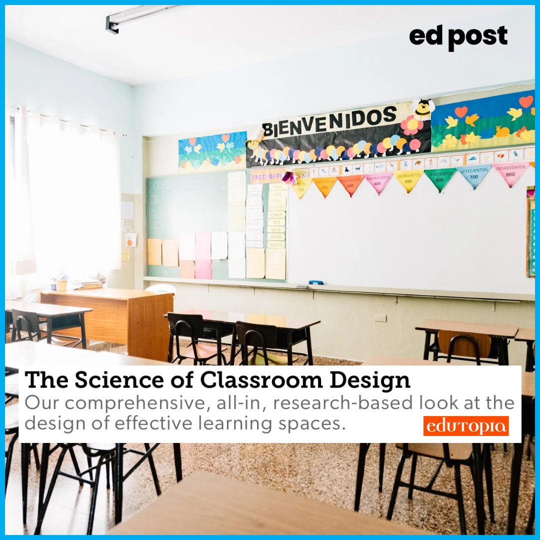 edu_post's tweet image. Did you know that #ClassroomDesign can account for 16% of the difference in students' academic progress? @edutopia