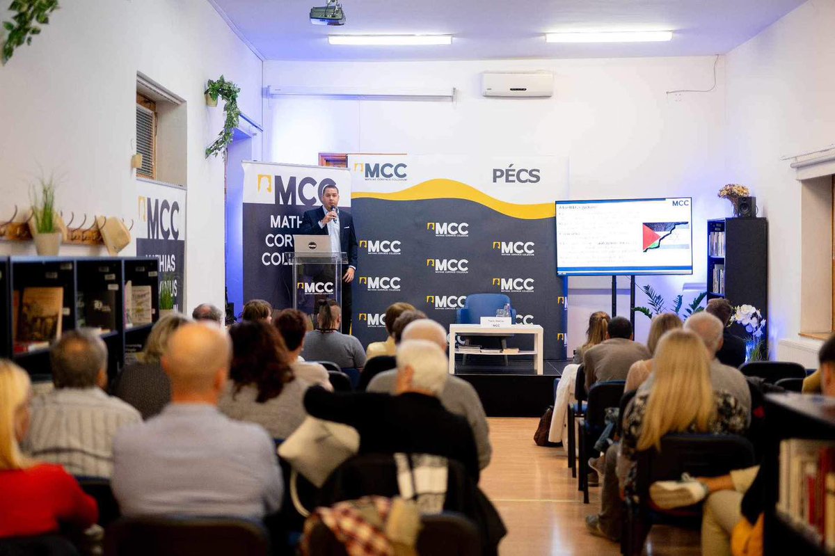 Our researcher Meszár Tárik gave a lecture in #Pécs about the impacts of the #IsraelWar 🇮🇱 on the #EU's #migrant communities, highlighting that the #integration programmes of #WesternEuropean countries have failed in many cases, resulting in the raising #terror threat level in 🇪🇺