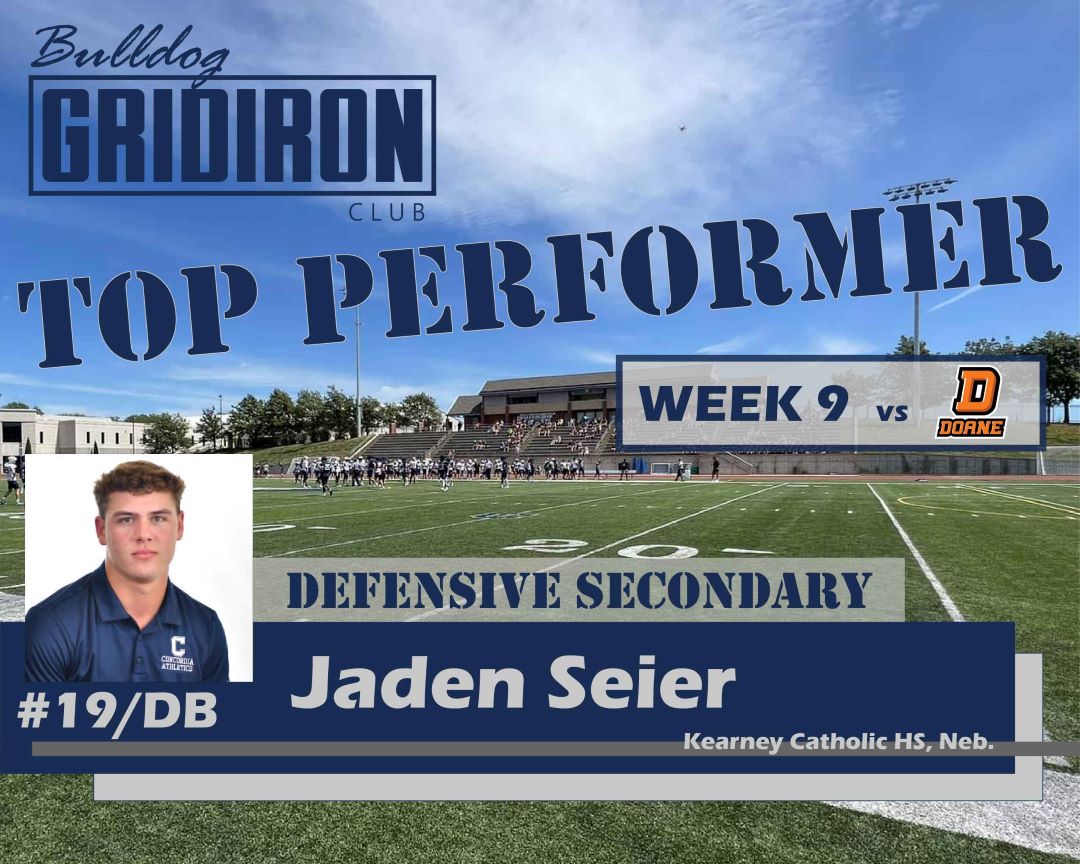BulldogClub_NEB's tweet photo. Week 9 vs Doane : Top Performer Award
Defensive Secondary - Jaden Seier (#19/DB)
@JadenSeier 
@CUNEfootball @KCStarsFootball
#TopPerformer #Week9
https://t.co/bI18hriipL https://t.co/nRiJ4984bt